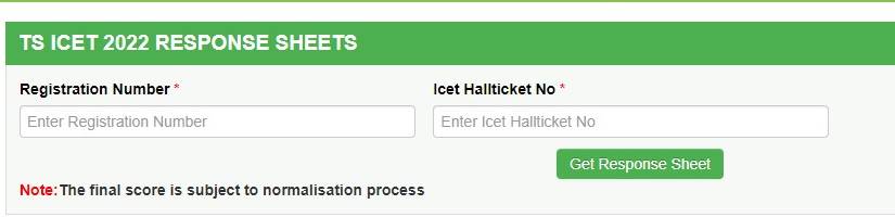 TS ICET Response Sheet Login