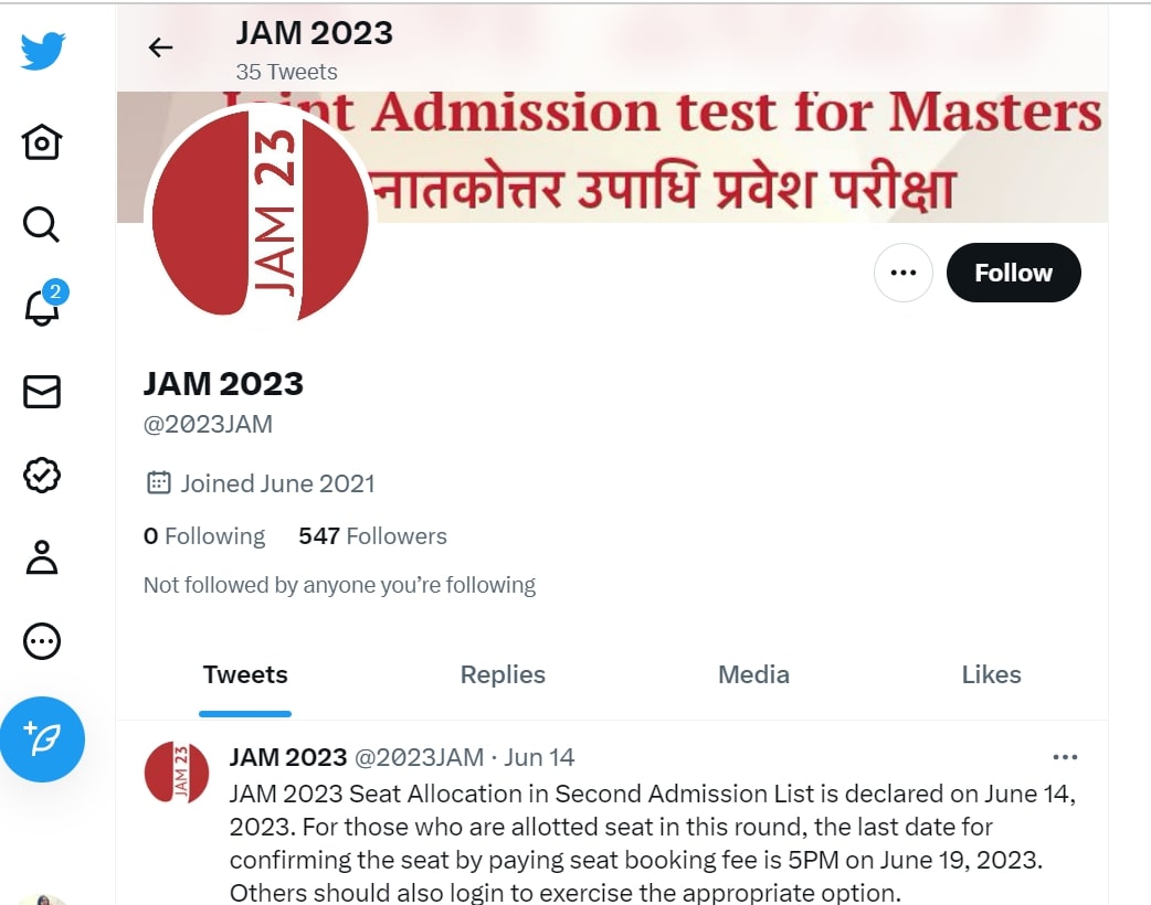 IIT JAM 2023 Second Admission List Seat Fee Payment Ends Today jam