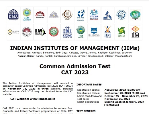 CAT 2023 notification out