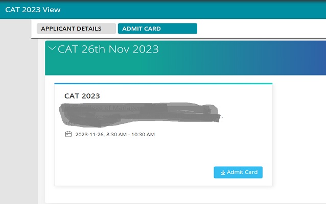 CAT admit card 2023