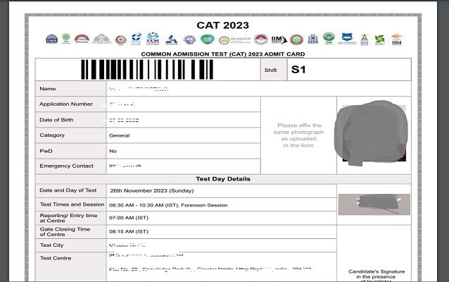 CAT 2023 admit card