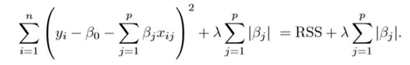 lasso regression mathematical formula