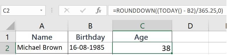 ROUNDDOWN function 2