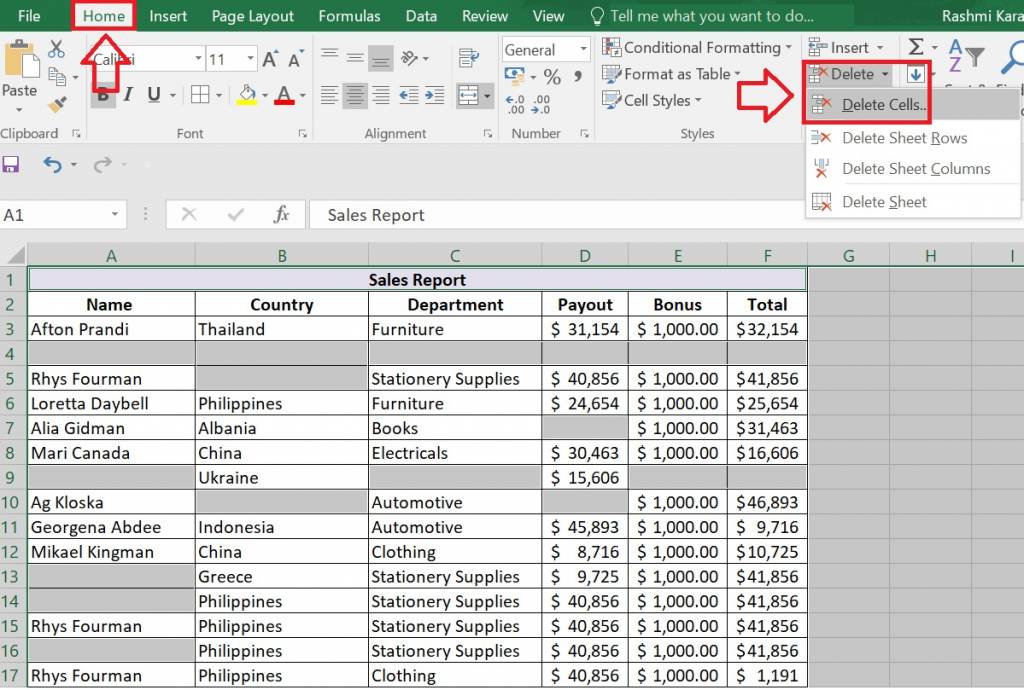 How to Delete Blank Rows in Excel?