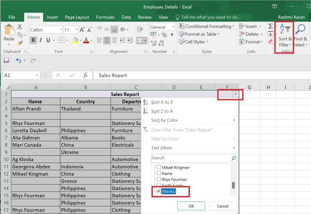 How to Delete Blank Rows in Excel?