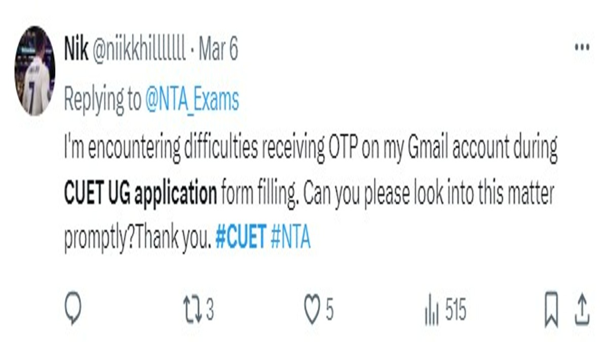 CUET Application Form 2024 Errors