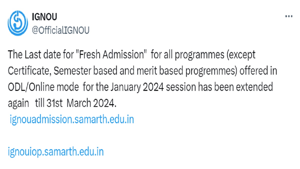 IGNOU Admission 2024