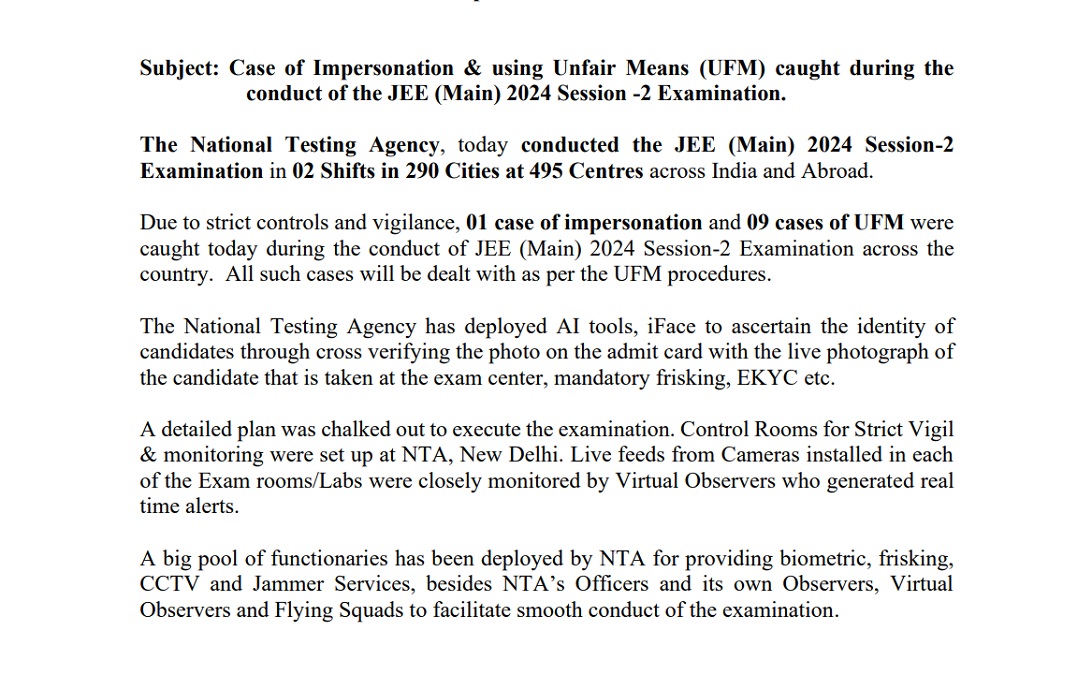 AI Biometric Matching Catches 1 Case of Impersonation and 9 Cases of UFM on Day 1 