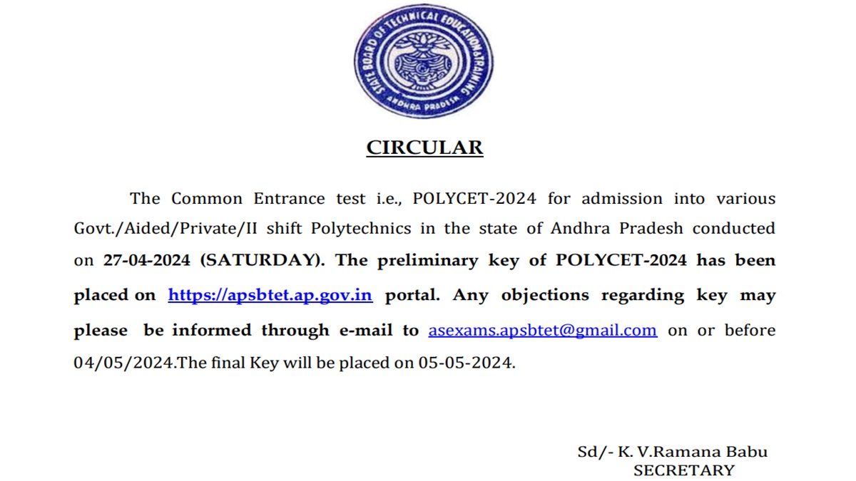 AP POLYCET 2024 Answer Key