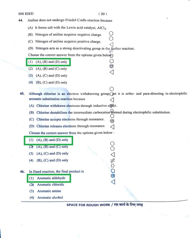 CUET Chemistry Paper Solution 2024