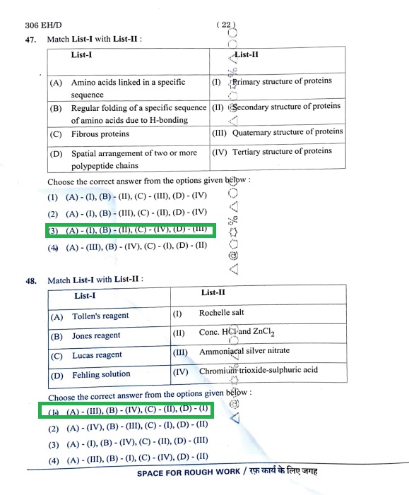 CUET 2024 Chemistry Answer Key