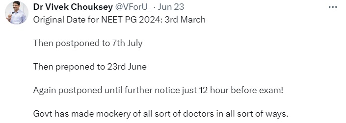 NEET PG 2024 Postponed