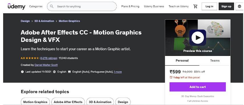 Adobe After Effects CC - Motion Graphics Design & VFX Course