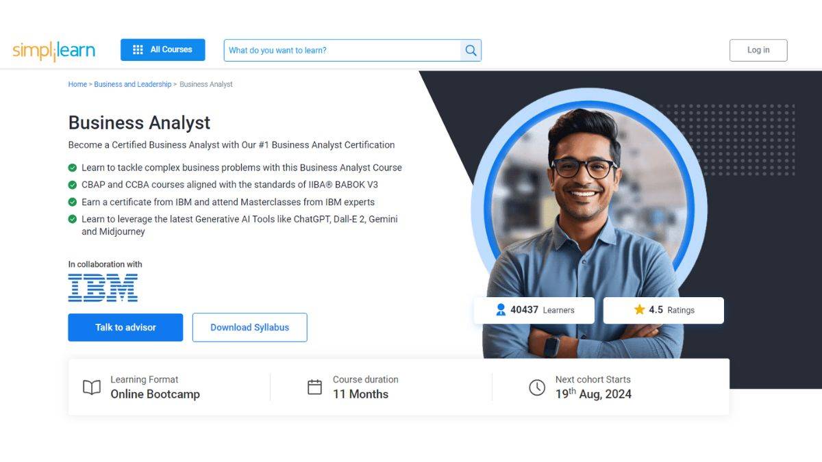 Business Analytics Certification by Simplilearn