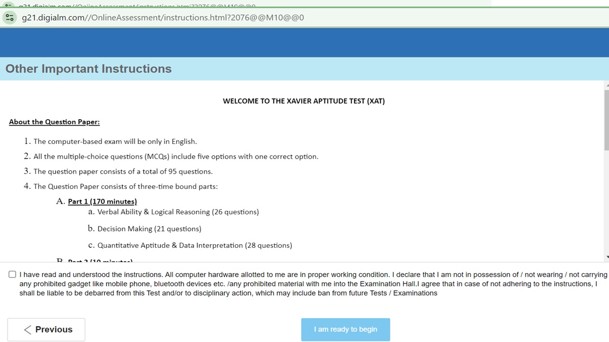 XAT 2025 mock test
