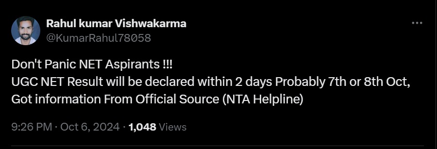 UGC NET Result To Be Announced By October 7 or 8?