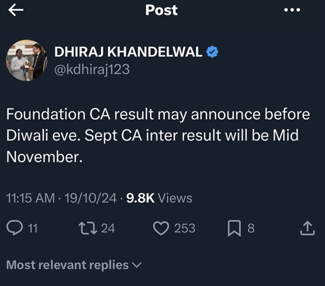 CA September 2024 result update