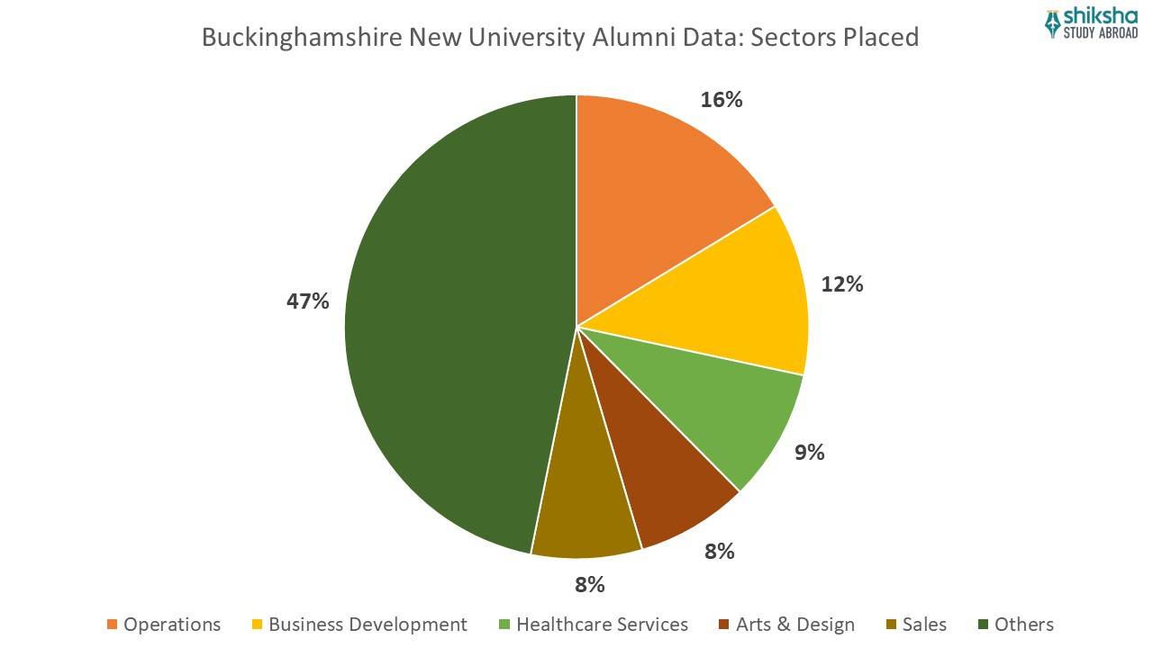 Buckinghamshire New University alumni data sectors placed