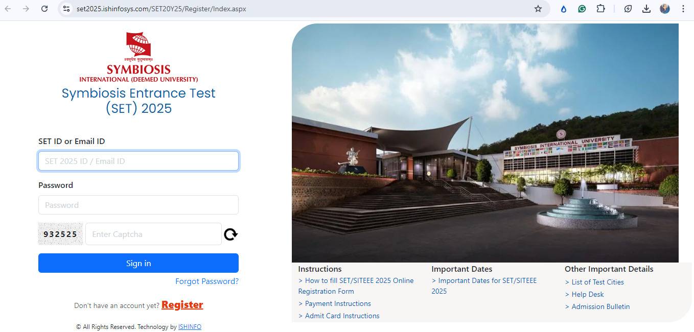 SET registration window