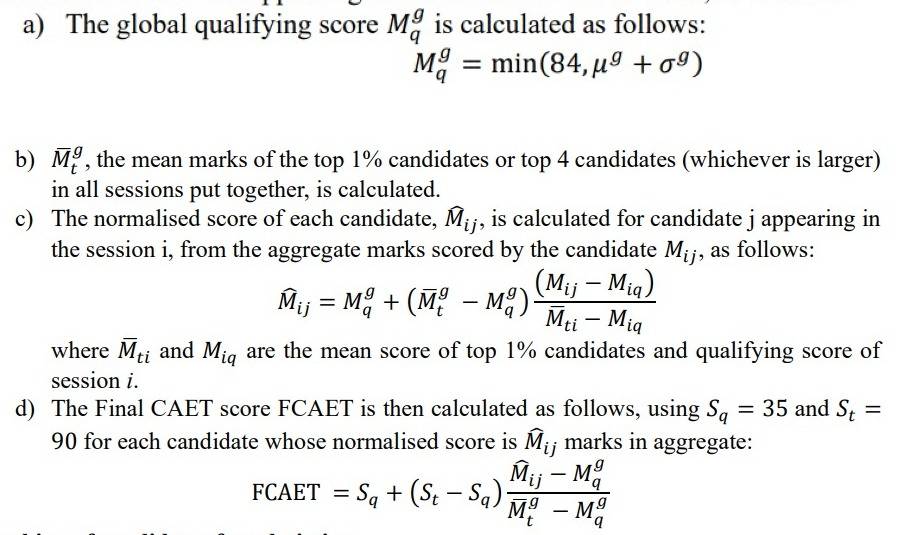 Final CAET Score Calculation