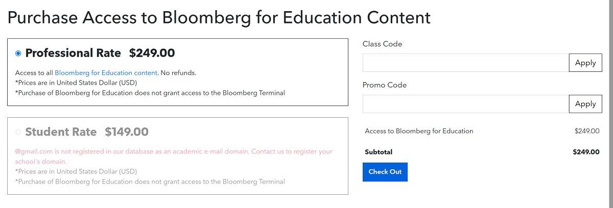 Purchase Access to Bloomberg
