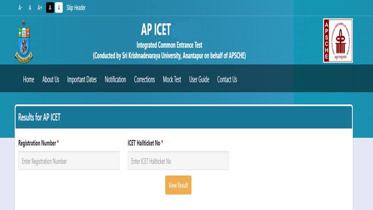 AP ICET Result Login