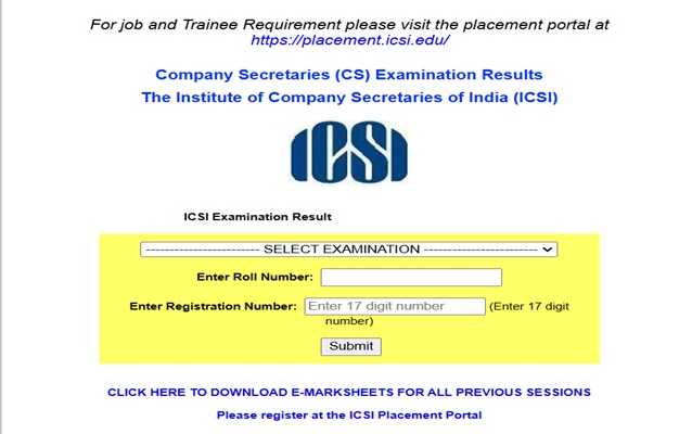 ICSI Result 2024 Login