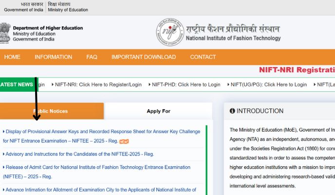 NIFT 2025 Recorded response