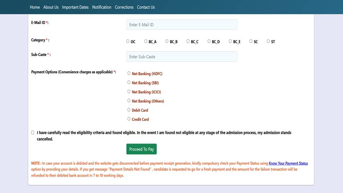 AP ICET Registration Fee