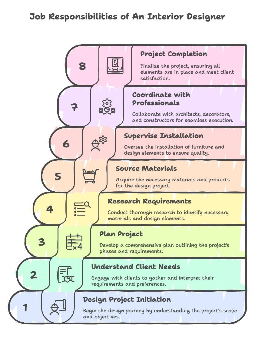 job responsibilities of an interior designer