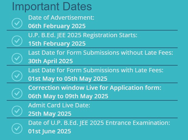 UP BEd JEE 2025 Revised Dates