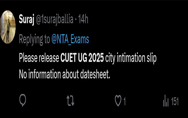 CUET Intimation Slip & Datesheet