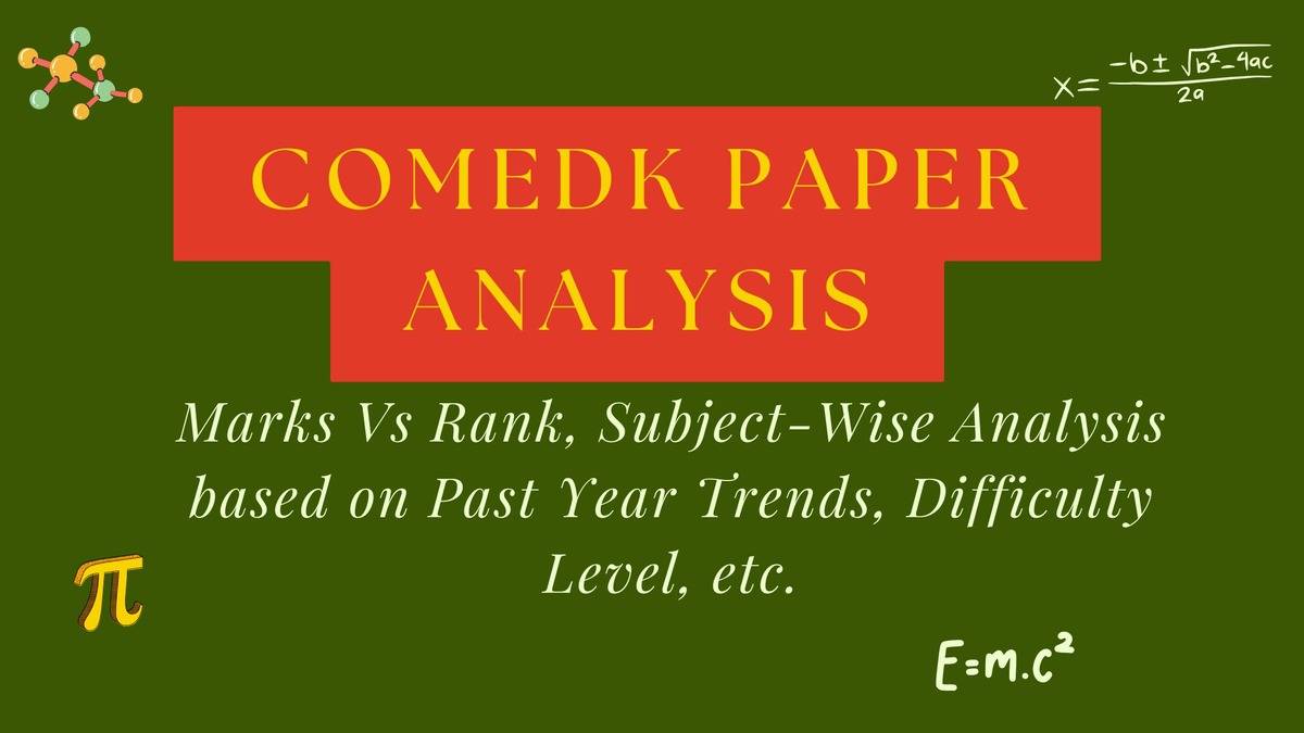 COMEDK K Paper Analysis- marks vs rank, question answer key, cutoff