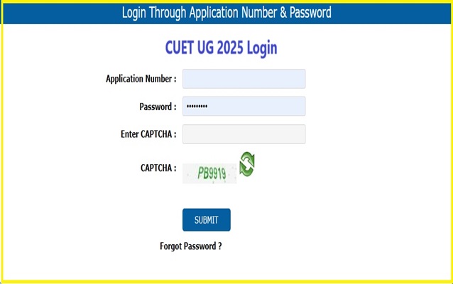 CUET 2025 Admit Card Login