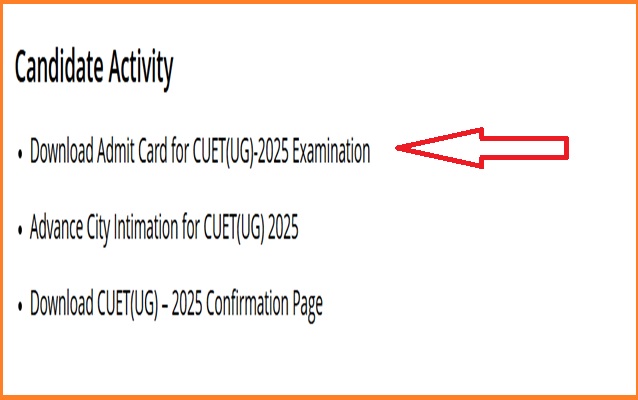 CUET Admit Card 2025 Link