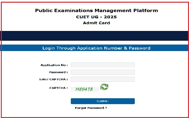 CUET UG Admit Card Download