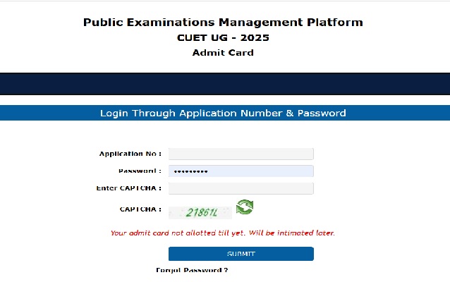 CUET UG 2025 Hall Ticket