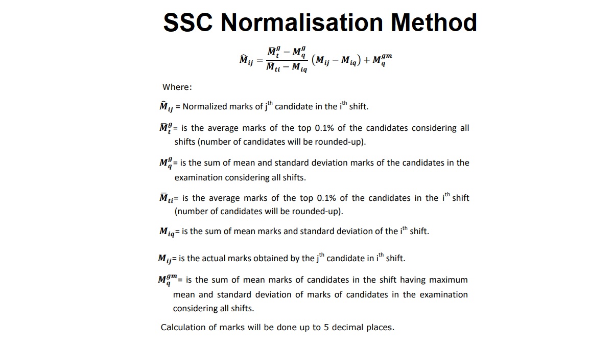 SSC GD Normalization of Marks