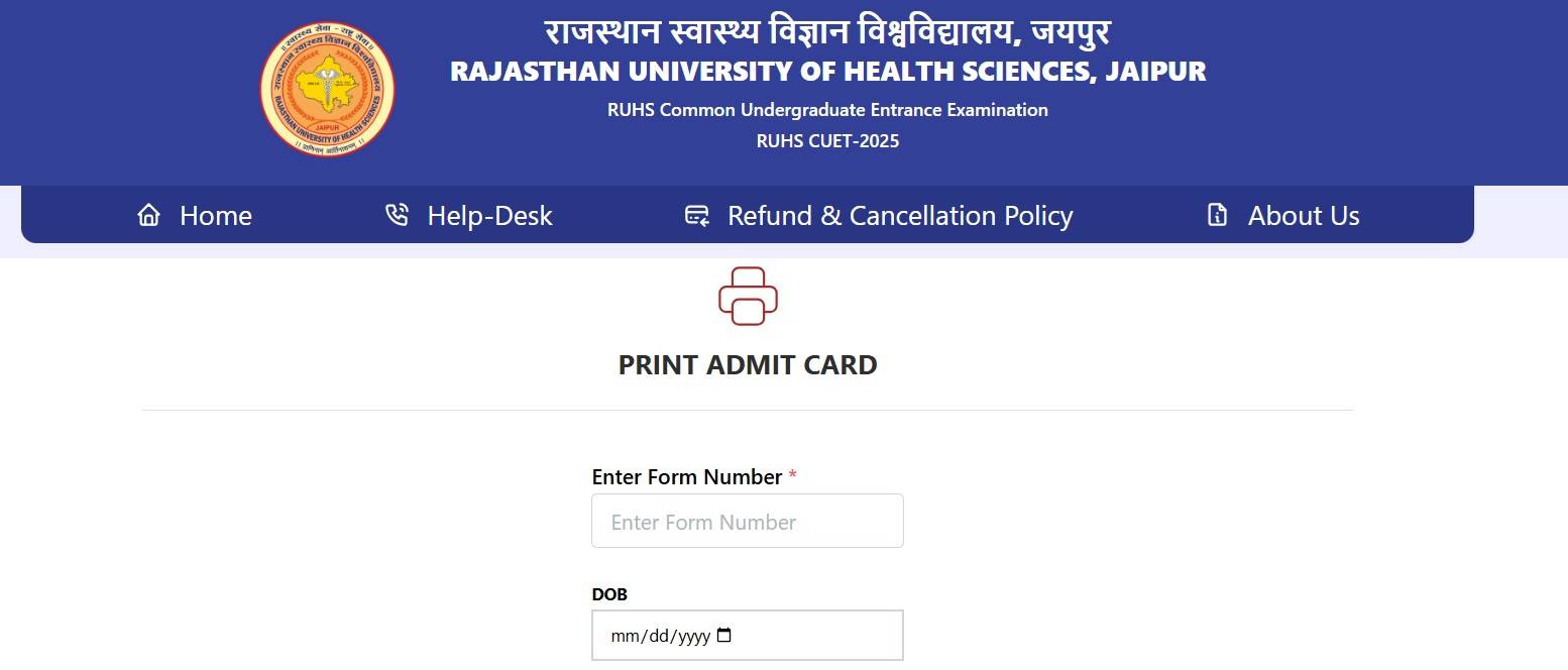 RUHS Admit Card 2025 Released