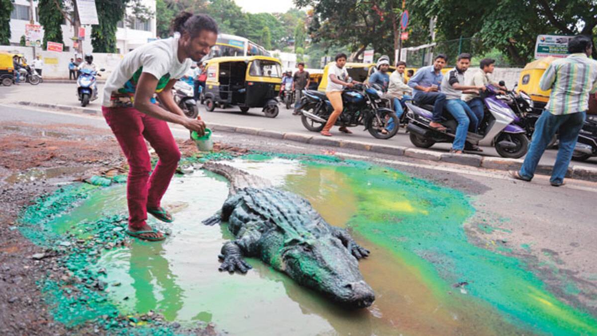 Baadal Nanjundaswamy: Crocodile Pothole, Bengaluru