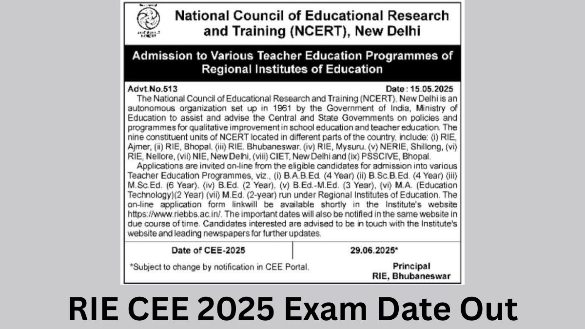 RIE CEE 2025 Scheduled for June 29; More Details Coming Soon