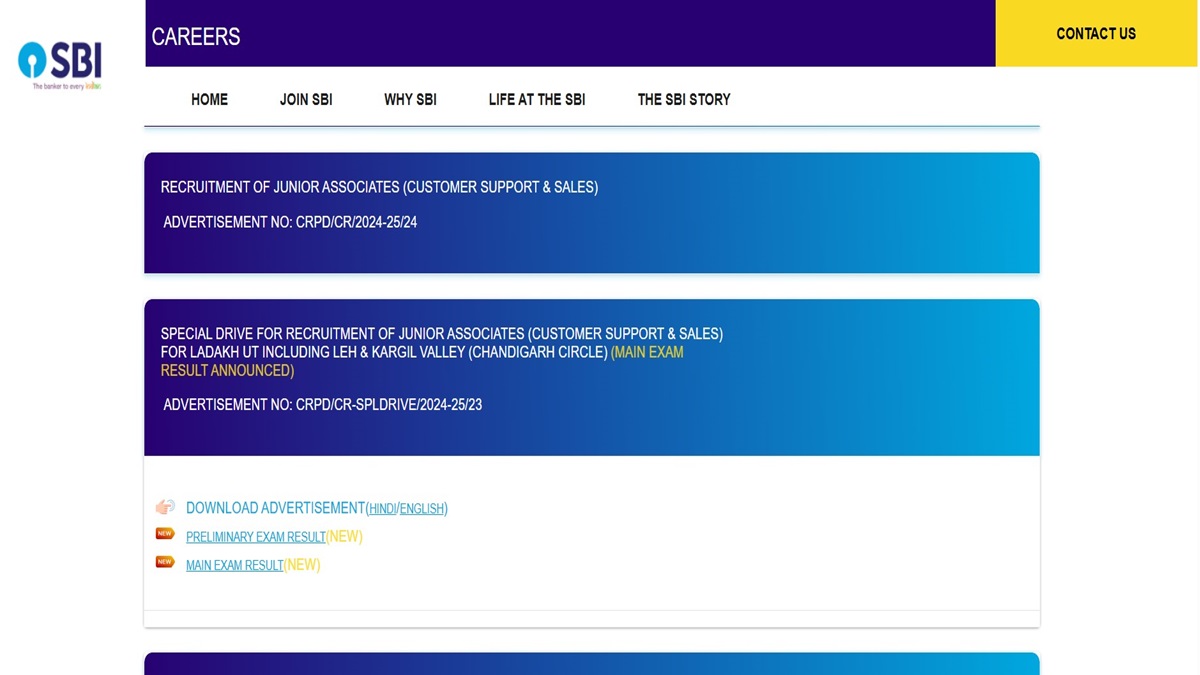 SBI JA Mains Result 2025 OUT