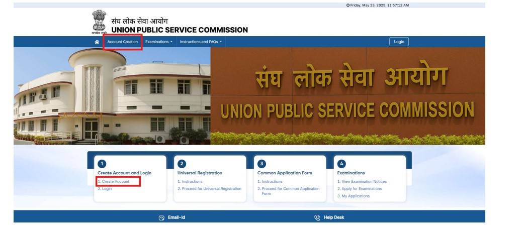 NDA registration account creation