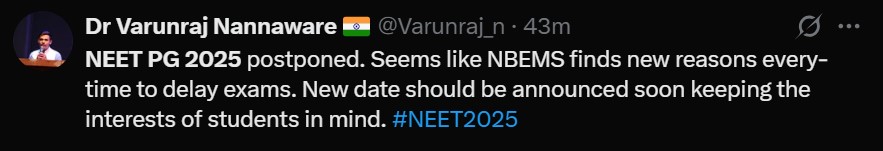 NEET PG 2025 Postponed