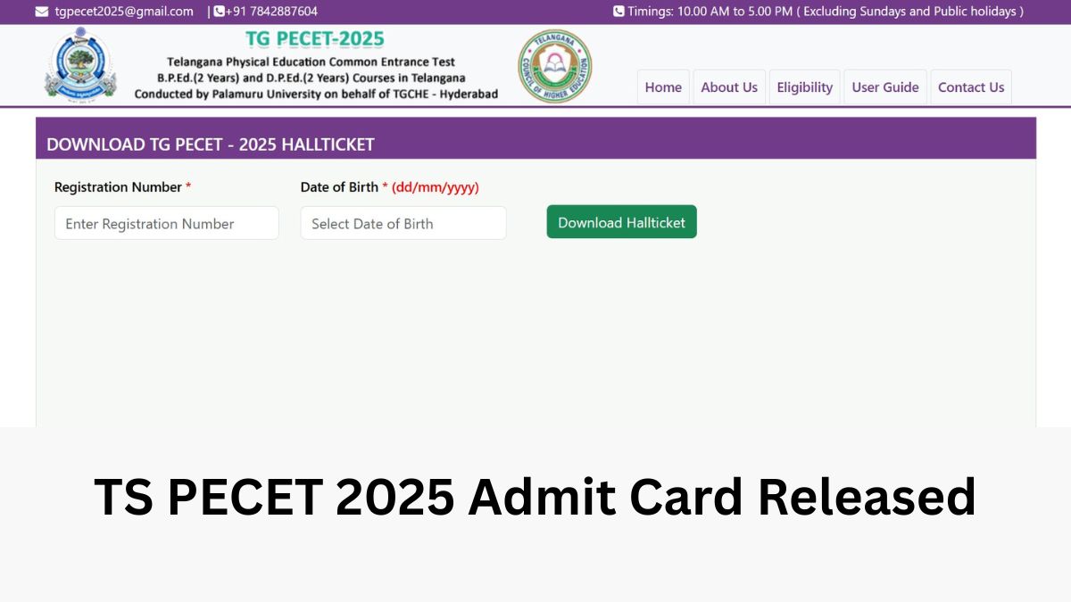 TS PECET 2025 Admit Card Released; Exam to Be Held from June 11 to 14