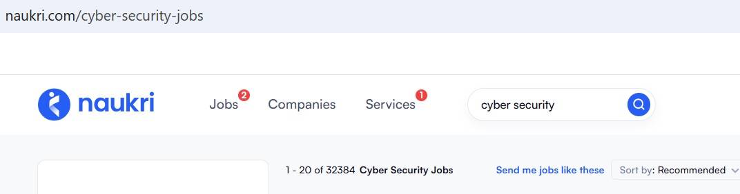 cybersecurity naukri