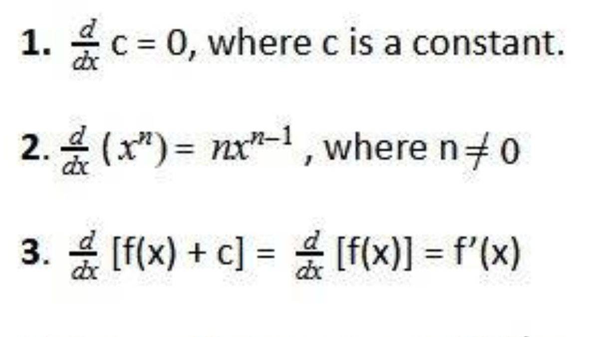 Differentation Formulas