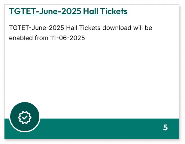TS TET Admit Card 2025 on June 11