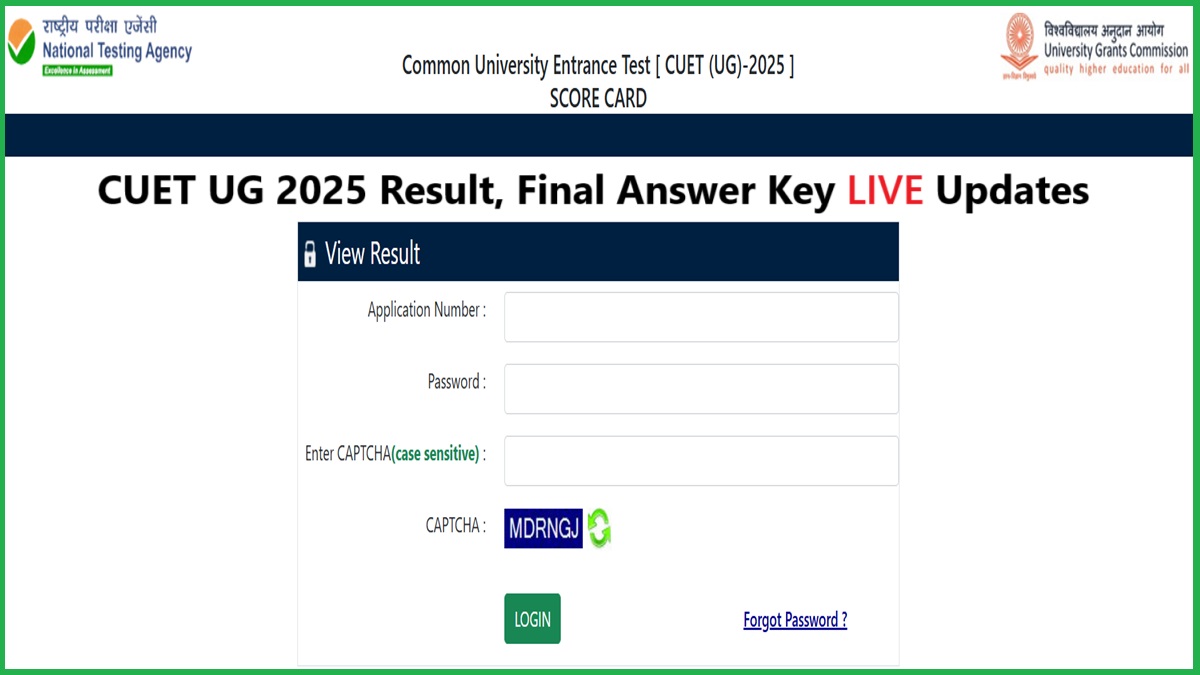 CUET UG Result 2025 Live News