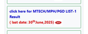 JNU MPH Admission 2025